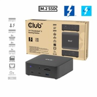 Club3D Dokovací stanice Thunderbolt 5 13v1, 1x M.2 SSD sl...