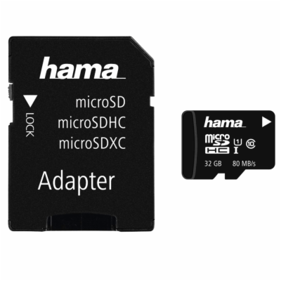 Paměťová karta Hama microSDHC 32 GB Class 10 UHS-I 80 MB/...