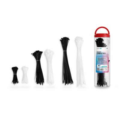 Connect IT ZipTie stahovací pásky na kabely, černá/bílá -...