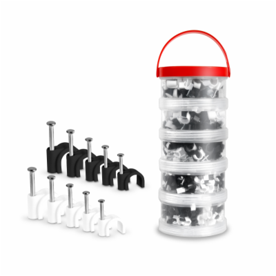 Connect IT Cable Clip příchytky na kabely, černá/bílá - 7...