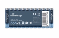 MediaRange Premium alkalické baterie Micro AAA 1,5V – 24ks MediaRange Premium Alkaline AAA (LR03) 1,5V jsou kvalitní alkalické baterie určené pro zařízení s vyšší spotřebou energie a nepřetržitým pro