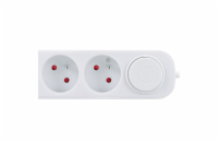 Solight prodlužovací přívod 5 zásuvek, USB A+C 20W PD, 3m, 3 x 1mm2, bílý, vypínač - PP152PD20