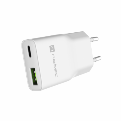 Univerzální USB nabíječka Natec RIBERA GaN SLIM, 20 W, 1X...