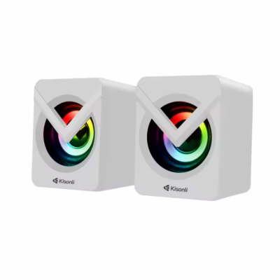 Kisonli L-1040 Reproduktory AUX, 2x2.5W - Bílá Reprodukto...