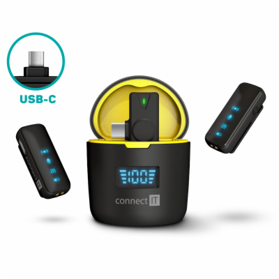 Connect IT ClipMic Pro bezdrátový mikrofon USB-C (2 ks + ...