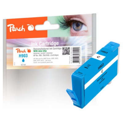 PEACH kompatibilní cartridge HP No. 903, azurová, T6L87AE...