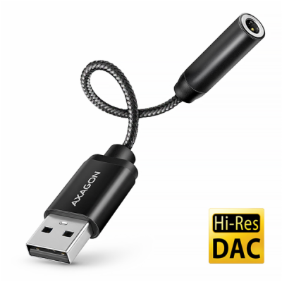 AXAGON ADA-HA, USB-A na 3.5mm jack Hi-Res DAC audio adapt...