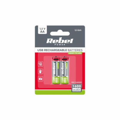 Baterie AA (R06) nabíjecí 1,5V/1600mAh REBEL 2ks / blistr...