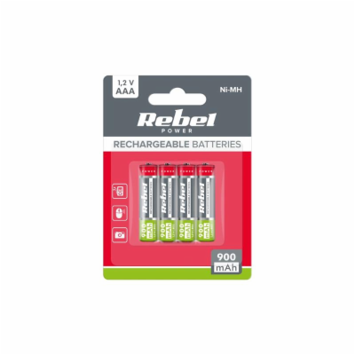 Baterie AAA (R03) nabíjecí 1,2V/900mAh REBEL 4ks / blistr...