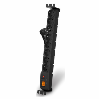 19" napáj.panel ACAR S8/5m 8x220V Black+přep.ochr.10A
