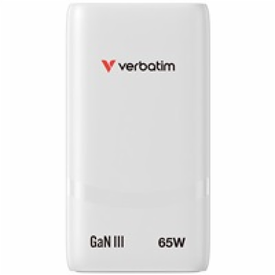 VERBATIM GaN Nabíječka Fold  n  Go 65W, 2xUSB-C, bílá