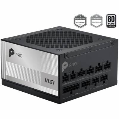 MSI zdroj PRO A850PL PCIE5/ 850W/ ATX3.1/ akt. PFC/ 7 let...