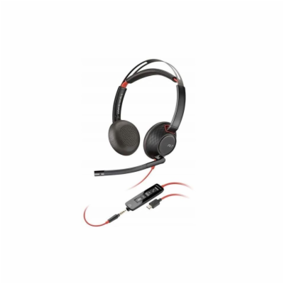 HP Poly Blackwire 5220 stereo headset s mikrofonem – čern...