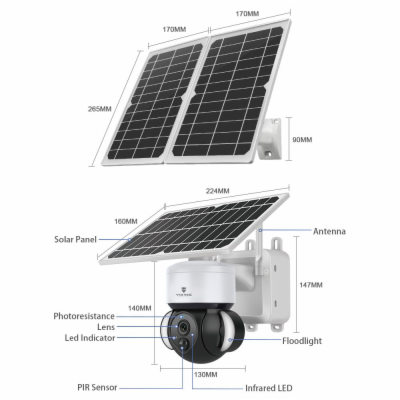 Viking solární outdoorová HD kamera HDs02 4G, bílá