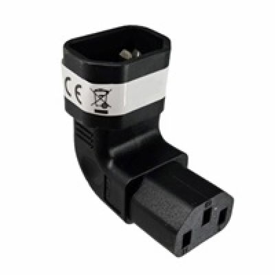 Adaptér vertikálně úhlový IEC C13 na IEC C14 napětí 230V,...
