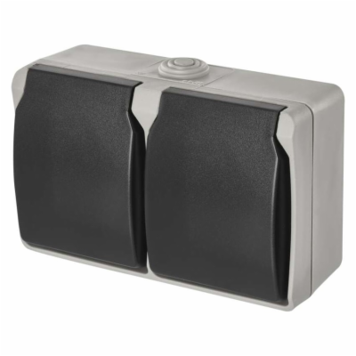 Zásuvka nástěnná dvojitá 16A/250V IP44  A1397.1