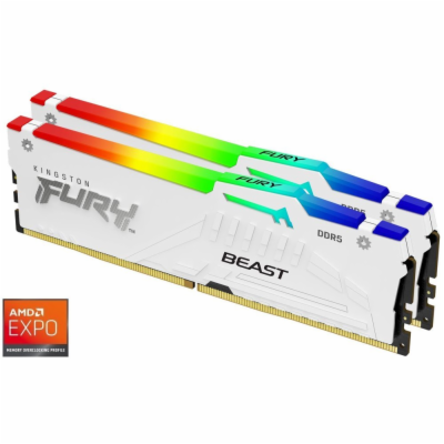 Kingston Fury Beast White DDR5 32GB 6000MHz CL30 RGB chla...