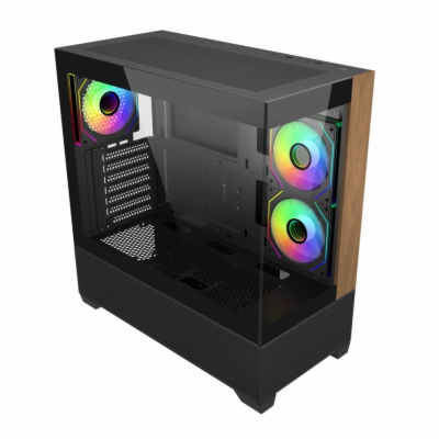 Cooler Master case Elite 690 Wood, ATX, Průhledná bočnice...
