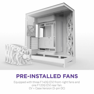 NZXT skříň H9 Flow dvoukomorová ATX / 3x140mm fan / 1x120...