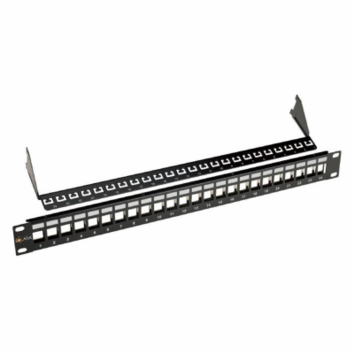 Solarix 19" Neosazený univerzální panel 24 portů 1U pro C...