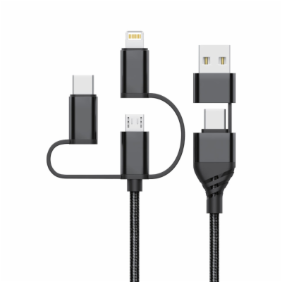 Nabíjecí a datový kabel TECHNIK USB-A+C/USB-C+microUSB+Li...
