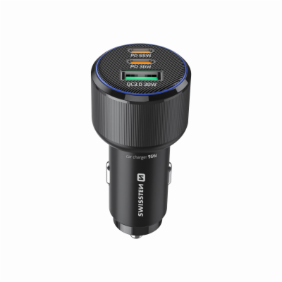 Swissten Cl Adaptér 2x USB-C PD + USB-A, 95W Černý + Kabe...