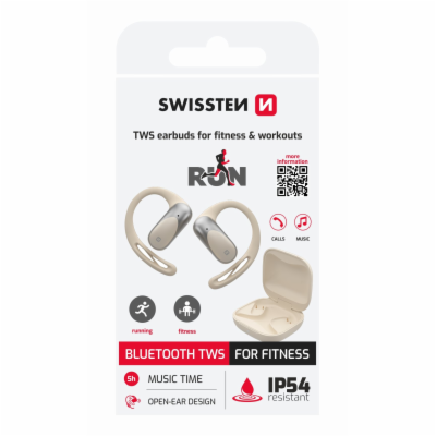 Swissten Bluetooth Sluchátka Na Běhání Open Ear Béžová