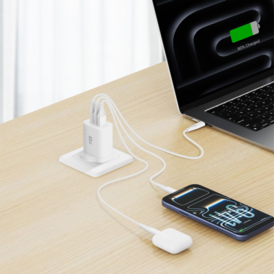 Swissten Síťový Adaptér Edge GaN 2x USB-C PD 65W + 1x USB...