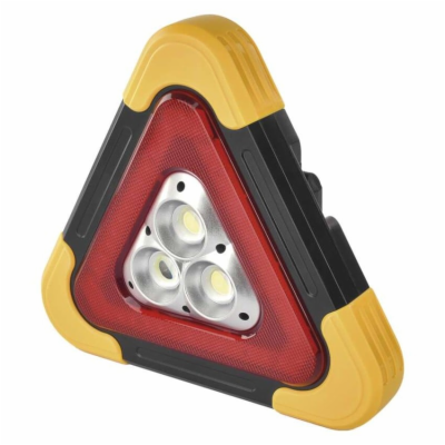 EMOS LED varovný trojúhelník, nabíjecí, COB LED + červená...