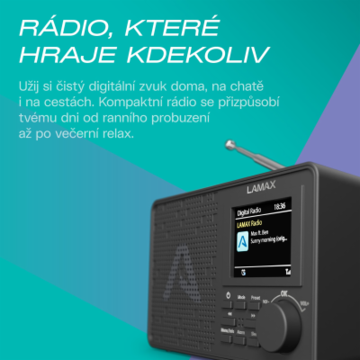 LAMAX RadioVox1 DAB - Přenosné DAB+ rádio s FM tunerem a ...