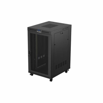 19" VOLNĚ STOJÍCÍ RACKOVÁ SKŘÍŇ 27U 800X1000 ČERNÝ LCD S ...