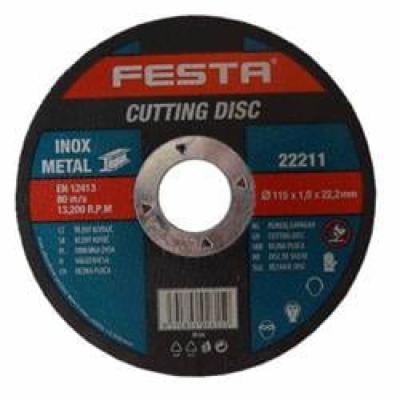 Festa Kotouč na kov řezný O 115 x 1,2 x 22,2 mm
