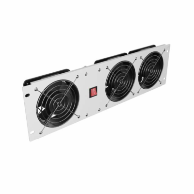 VERTIKÁLNÍ VENTILAČNÍ PANEL 19" 3U PRO RACK TŘI VENTILÁTO...