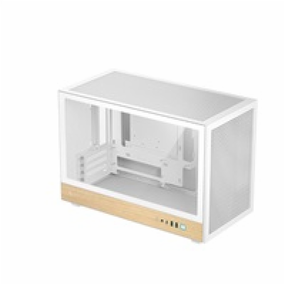 DEEPCOOL Case CH260 WOOD WH, mATX, Průhledná bočnice, bíl...