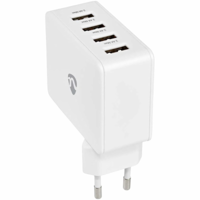 NEDIS síťová nabíječka/ 24 W/ 5V/ 4x 2.4 A/ rychlé nabíje...