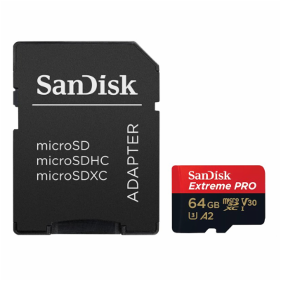 SanDisk micro SDXC karta 64GB Extreme PRO (200 MB/s Class...