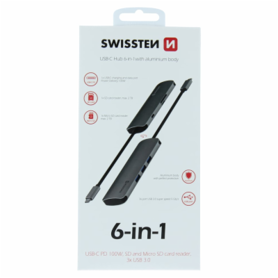 SW USB-C HUB 6-IN-1 - HLINÍK