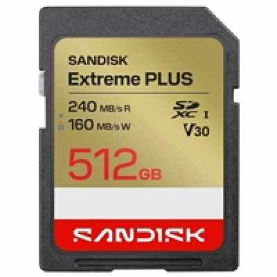 SanDisk SDXC karta 512GB Extreme PLUS (R240/W160 MB/s Cla...