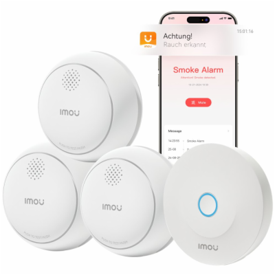 Imou chytrý detektor kouře ZSM1 kit3/ alarm + 3x detektor...