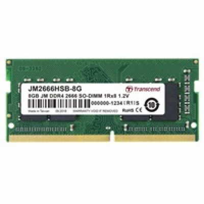 Transcend paměť 8GB (JetRam) SODIMM DDR4 2666 1Rx8 CL19