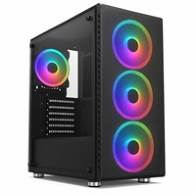 1stCOOL RAINBOW 4, skrinka ATX, 4x RGB ventilátor, USB3, ...