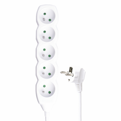 EMOS Prodlužovací přívod kabel 5 zásuvek 5m, bílý, PVC, 1...