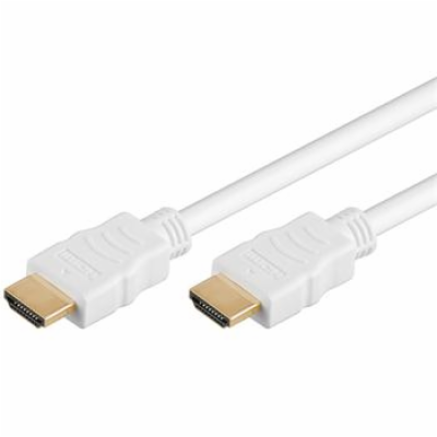 PremiumCord HDMI High Speed + Ethernet kabel, white zlace...