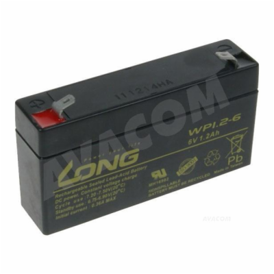 Long 6V 1,2Ah olověný akumulátor F1 (WP1.2-6) 