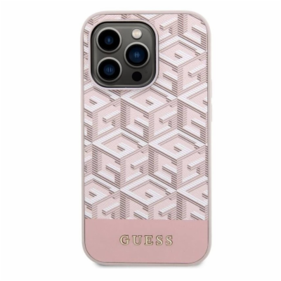 Guess PU G Cube MagSafe Zadní Kryt pro iPhone 14 Pro Pink...