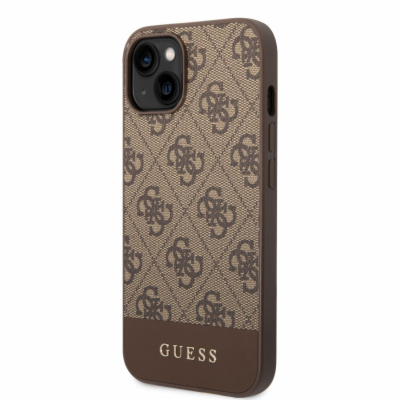 Guess 4G Stripe Zadní Kryt pro iPhone 14 Plus Brown Guess...