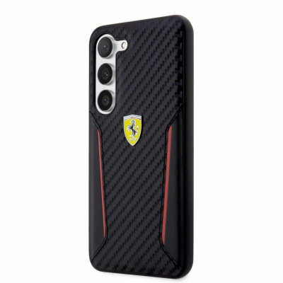 Ferrari PU Carbon Zadní Kryt pro Samsung Galaxy S23 Black...