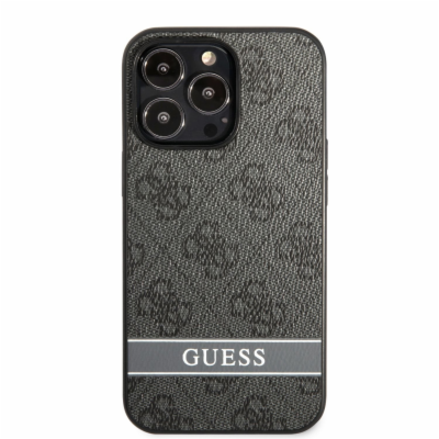 Guess PU 4G Stripe Zadní Kryt pro iPhone 13 Pro Grey Gues...