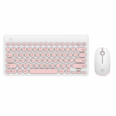 DeTech Set klávesnice s myší IK6620 EN - růžová Set bezdr...