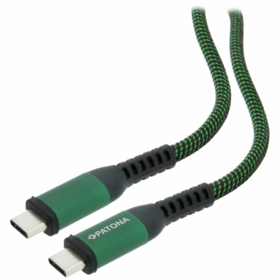 PATONA kabel USB-C/USB-C, Power delivery 100W, opletený, ...